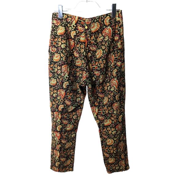 Antik Batik Cherie Pants Medium Black Cotton Paisley Print Boho Indie Festival - Picture 2 of 9